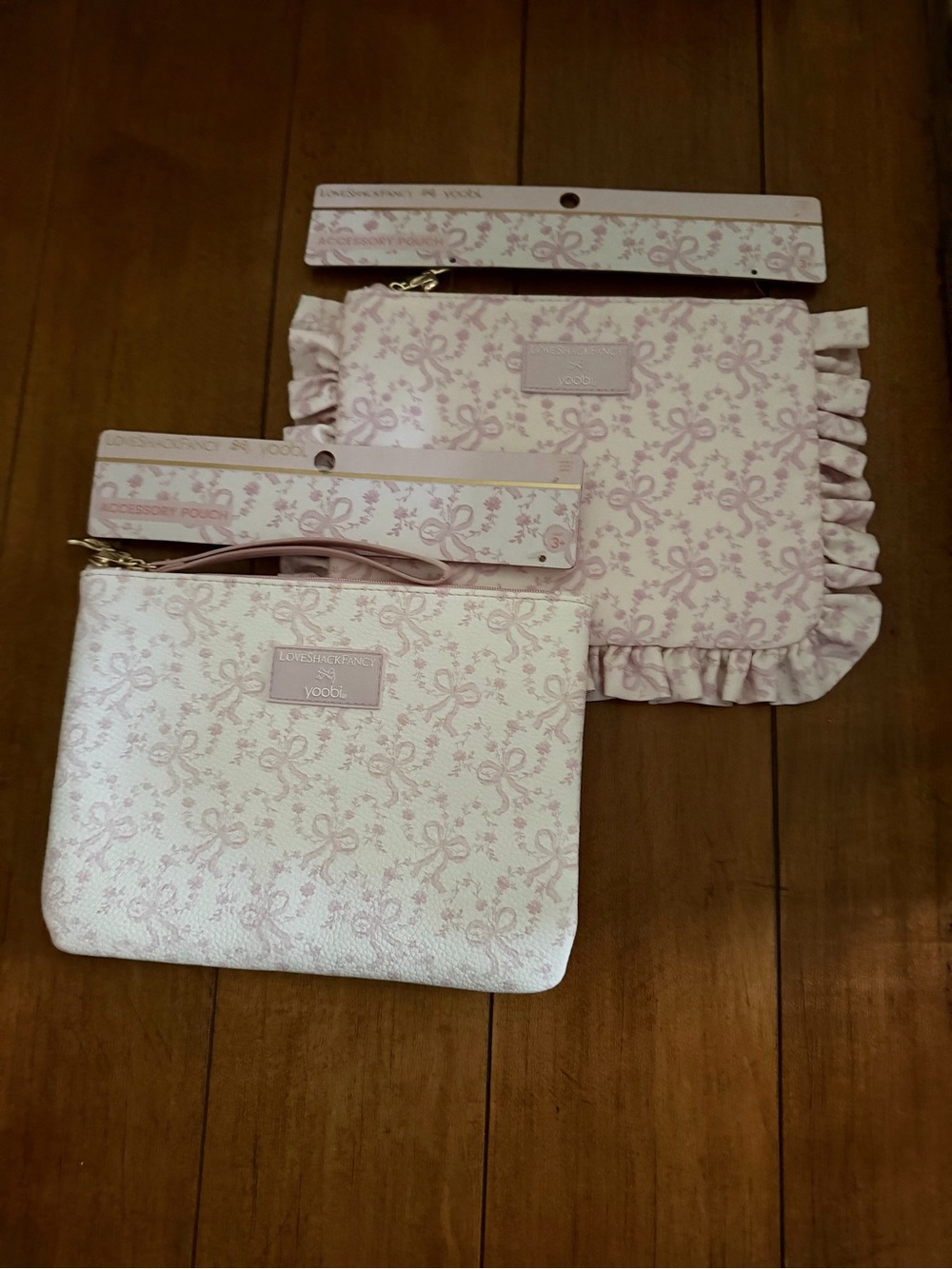 Love Shack Fancy Pink Bow Pouches